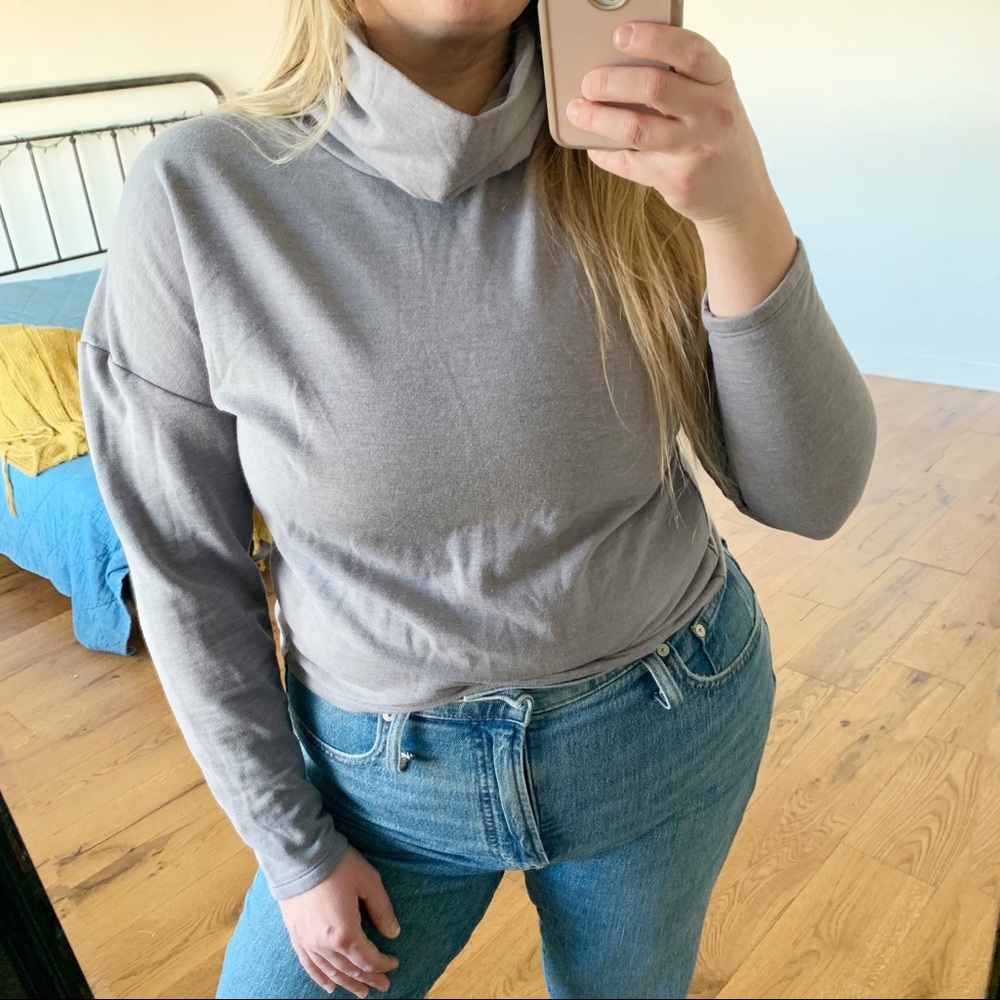 Apana gray cowl neck pullover sweater size small
